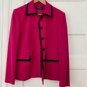 Vintage wool fuschia pink chic boxy retro blazer